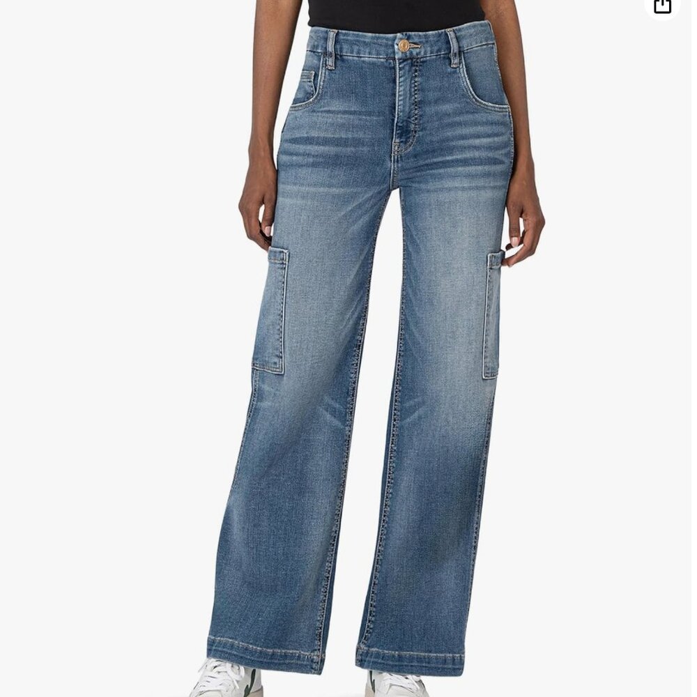 Women KUT from the Kloth Jodi High Rise Wide Leg Jeans in Blue Size 6